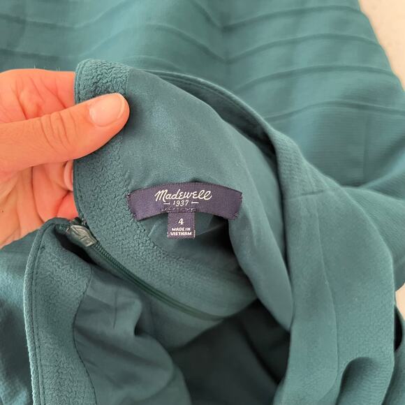 Madewell Midnight Spruce Teal Green Fit and Flare Sleeveless Dress Size 4 - Picture 8 of 8